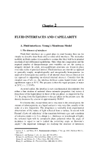 Chapter 2 FLUID INTERFACES and CAPILLARITY