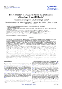 Direct Detection of a Magnetic Field in The