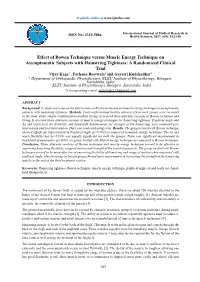 Effect of Bowen Technique Versus Muscle Energy Technique on Asymptomatic Subjects with Hamstring Tightness: a Randomized Clinica