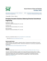 Emerging Innovative Solutions Enhancing Practical Geotechnical Engineering
