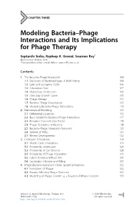 Modeling Bacteria-Phage Interactions and Its Implications for Phage
