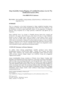 Slope Instability Zoning Mapping of Landslide Hazardous Area for the Stabilization System (3991)