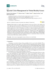 Spectral Color Management in Virtual Reality Scenes