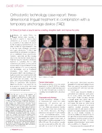 3D Lingual Treatment with Suresmile and Tads Case Report