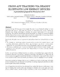 Cross-App Tracking Via Nearby Bluetooth Devices