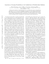 Importance of Varying Permittivity on the Conductivity of Polyelectrolyte Solutions