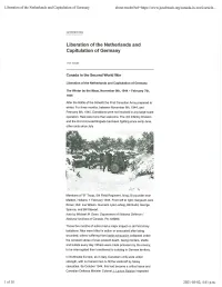 Liberation of the Netherlands and Capitulation of Germany About:Reader?Ur L=Https :// Canada-In-Wwii/Article
