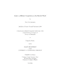 Limits on Efficient Computation in the Physical World by Scott Joel