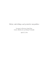 Metric Embeddings and Geometric Inequalities