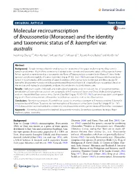 Molecular Recircumscription of Broussonetia (Moraceae) and the Identity and Taxonomic Status of B. Kaempferi Var. Australis