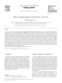 Moon–Magnetosphere Interactions: a Tutorial