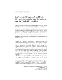 Sen's Capability Approach and Post Keynesianism: Similarities