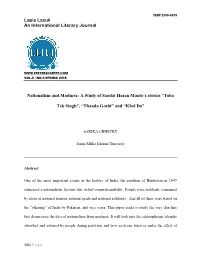A Study of Saadat Hasan Manto's Stories