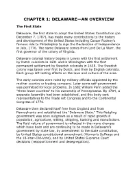 Chapter 1: Delaware—An Overview