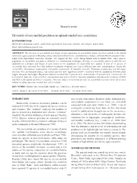 Diversity of Coccinellid Predators in Upland Rainfed Rice Ecosystem