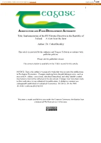 Implementation of the EU Nitrates Directive in the Republic of Ireland — a View from the Farm