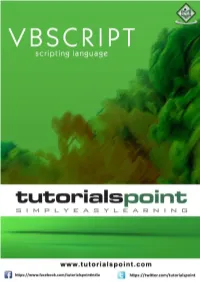 Preview Vbscript Tutorial (PDF Version)