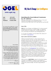 Rebuilding the Texas Railroad Commission Issue (Provisional) by J.W