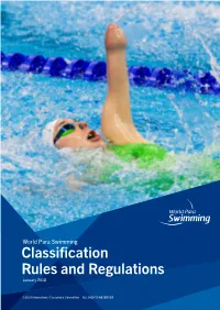 World Para Swimming Classification Rules and Regulations – January 2018