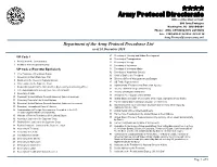 Army Protocol Directorate