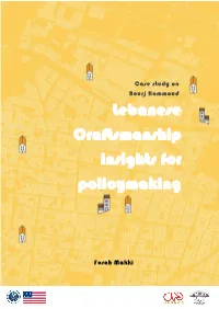 Lebanese Craftsmanship Insights for Policymaking