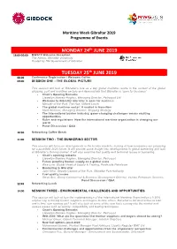 Maritime Week Gibraltar 2019 Programme of Events