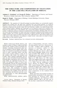 The Structure and Composition of Vegetation in the Lake-Fill Peatlands of Indiana
