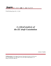 A Critical Analysis of the EU Draft Constitution -PDF