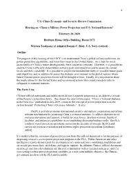 China's Military Power Projection and US National Interes