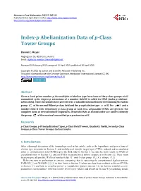 Index-P Abelianization Data of P-Class Tower Groups