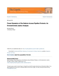 Power Dynamics of the Dakota Access Pipeline Protests: an Environmental Justice Analysis