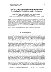 Proof of Concept Implementation of an Enterprise Service Bus for Health Information Exchanges