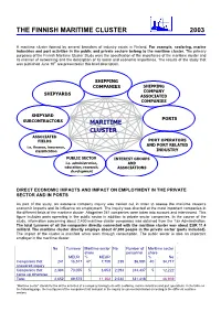 The Finnish Maritime Cluster 2003