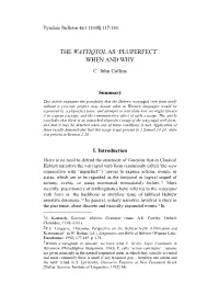 The Wayyiqtol As 'Pluperfect': When And