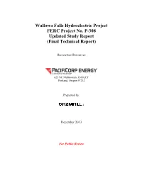 Wallowa Falls Hydroelectric Project FERC Project No. P-308 Updated Study Report (Final Technical Report)