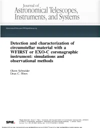 Detection and Characterization of Circumstellar Material with a WFIRST Or EXO-C Coronagraphic Instrument: Simulations and Observational Methods