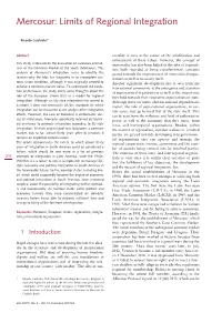 Mercosur: Limits of Regional Integration