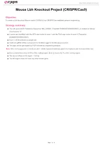 Mouse Lbh Knockout Project (CRISPR/Cas9)