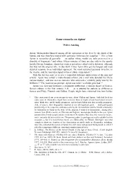 Some Remarks on Apion1