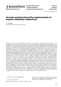 Strategic and Operational Plan Implementation of Seaports (Utilization Jeddah Port)