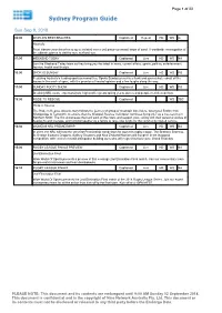 Sydney Program Guide