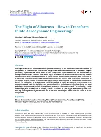 The Flight of Albatross—How to Transform It Into Aerodynamic Engineering?
