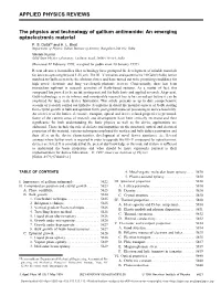 APPLIED PHYSICS REVIEWS the Physics and Technology of Gallium