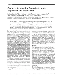 GALA, a Database for Genomic Sequence Alignments and Annotations