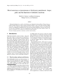 Moral Emotions As Determinants of Third-Party Punishment: Anger, Guilt, and the Functions of Altruistic Sanctions