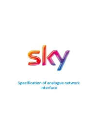 Specification of Analogue Network Interface