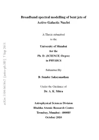 Broadband Spectral Modelling of Bent Jets of Active Galactic Nuclei Arxiv