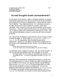Do Bad Thoughts Break Commandments?