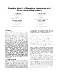 Evaluating Security of Executable Steganography for Digital Software Watermarking