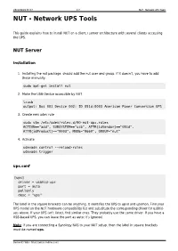 NUT - Network UPS Tools NUT - Network UPS Tools